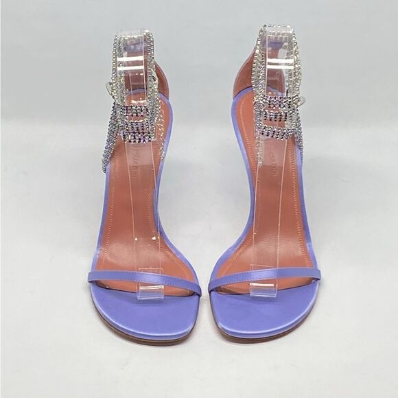 Amina Muaddi Giorgia Crystal-Embellished Satin Sandals size 36 - Picture 6 of 16
